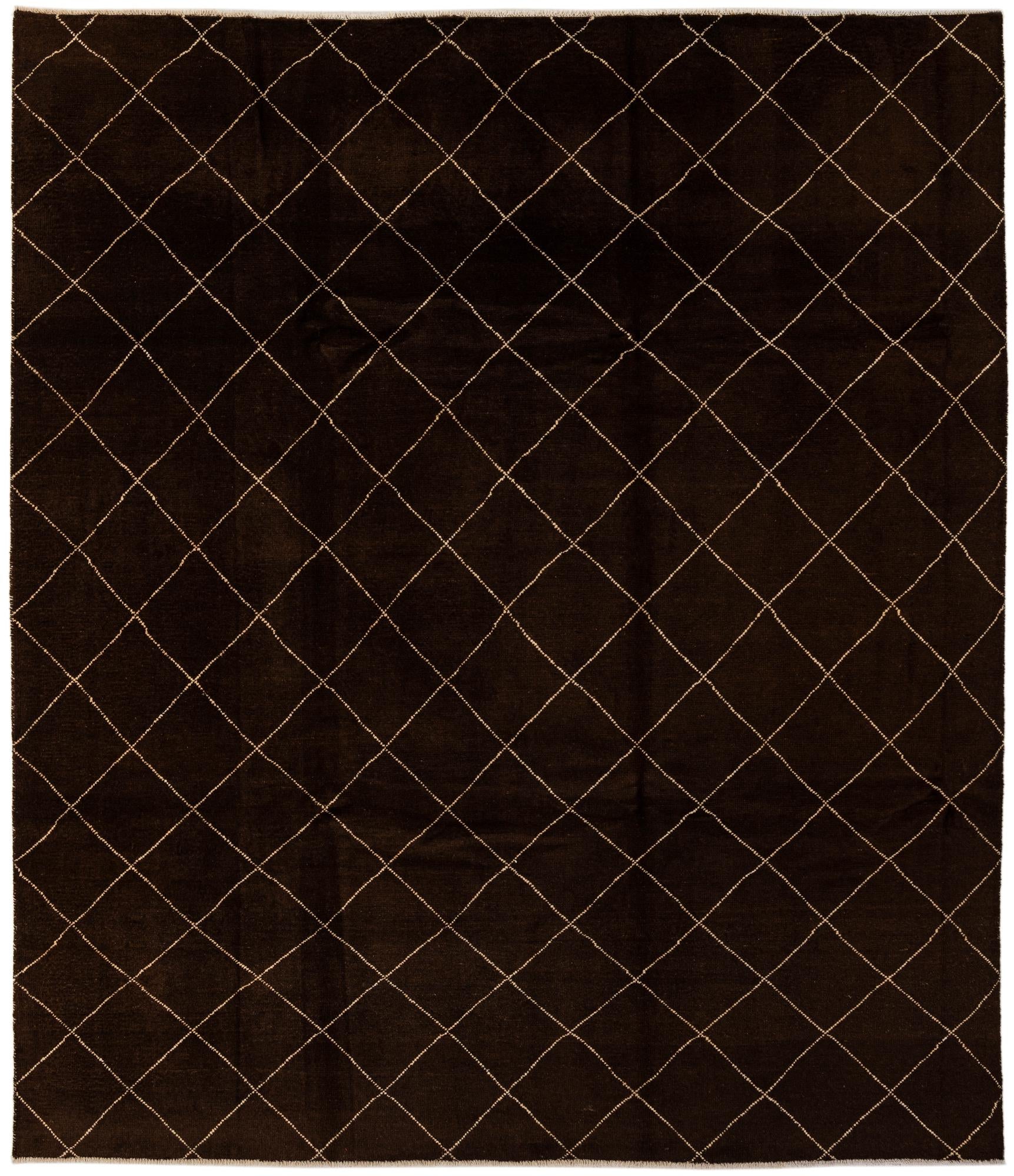 8' 2 x 9' 9 Hand Knotted Moroccan Wool Rug
