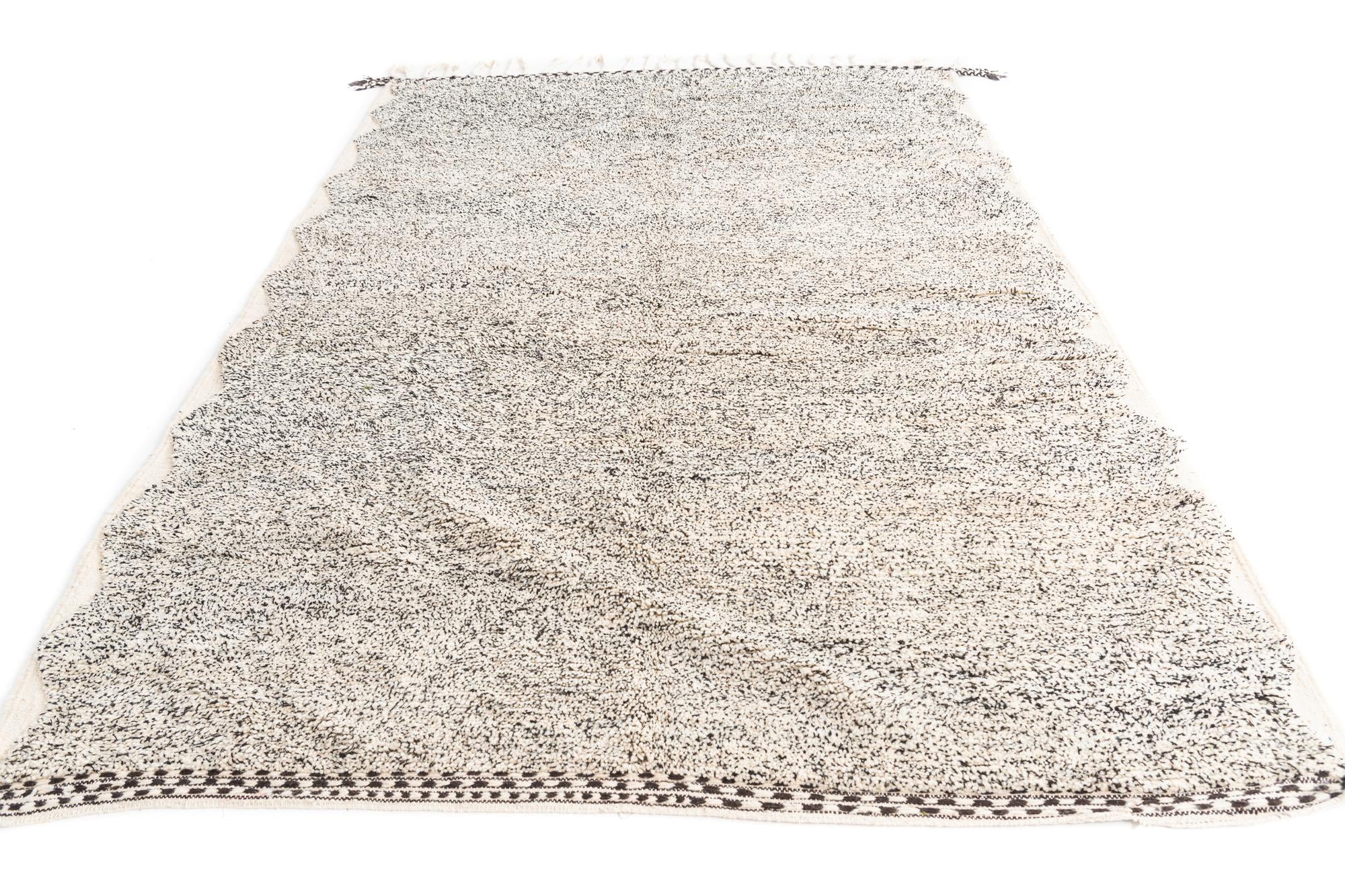 6' 7 x 10' Hand Knotted Moroccan Wool Rug