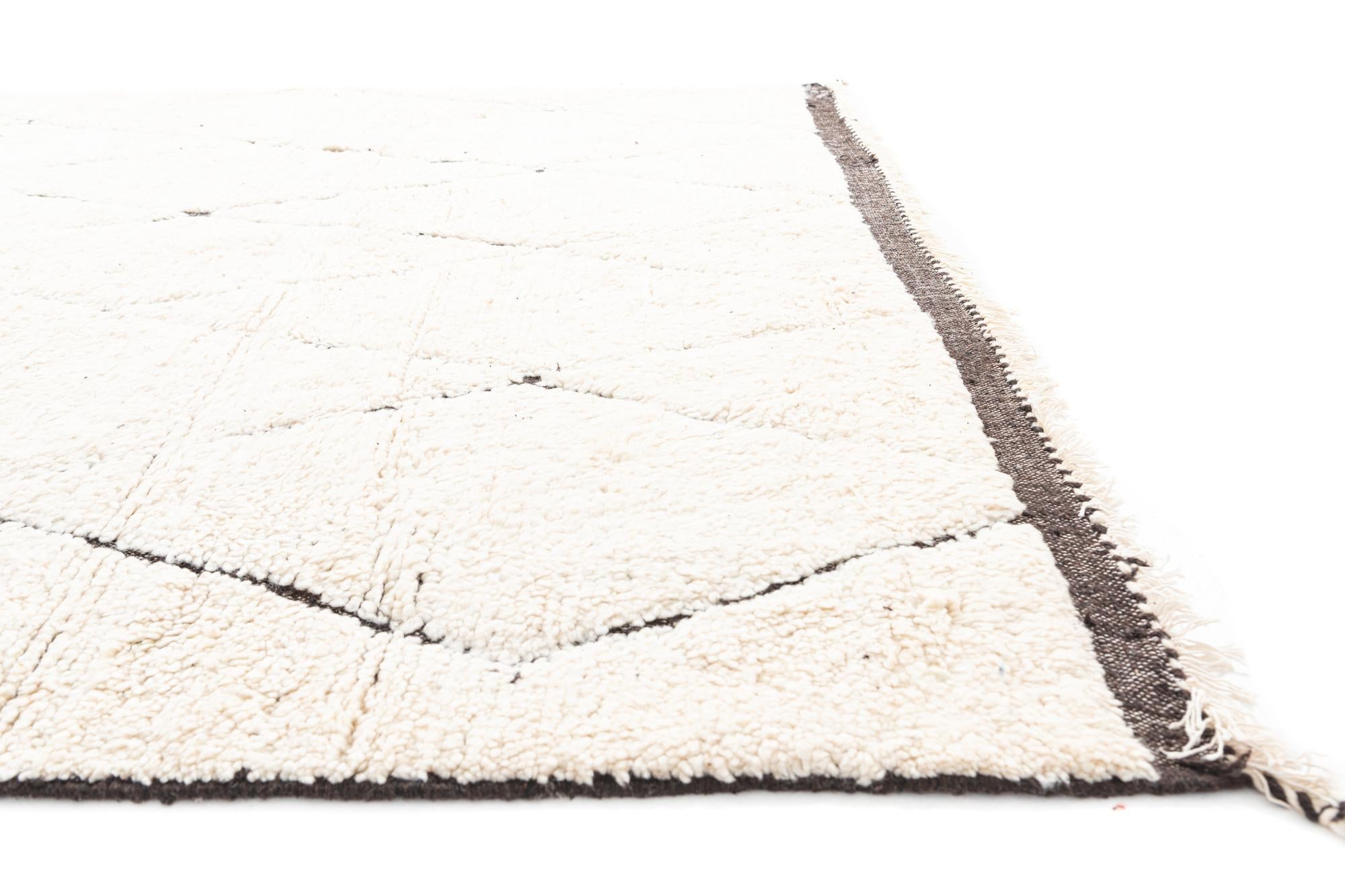 7' x 9' 9 Hand Knotted Moroccan Wool Rug