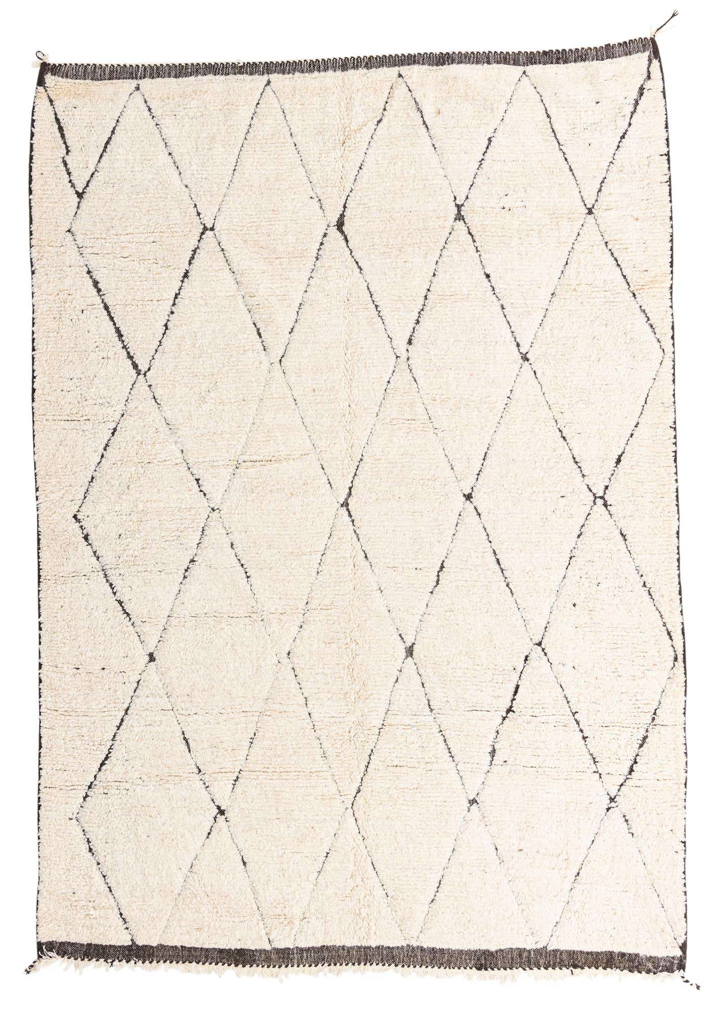 7' x 9' 9 Hand Knotted Moroccan Wool Rug