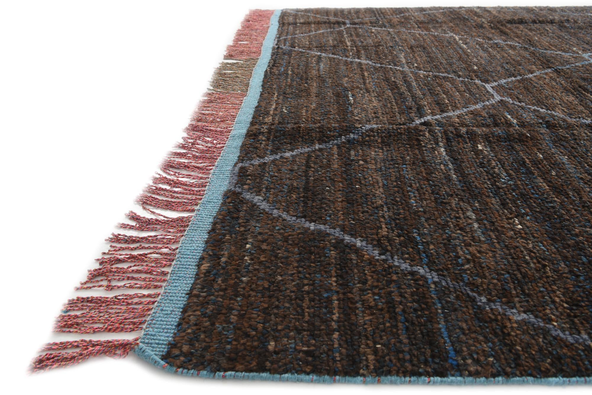 7' 10 x 10' 2 Hand Knotted Moroccan Wool Rug