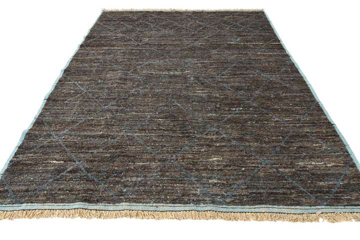 8' x 10' 7 Hand Knotted Moroccan Wool Rug