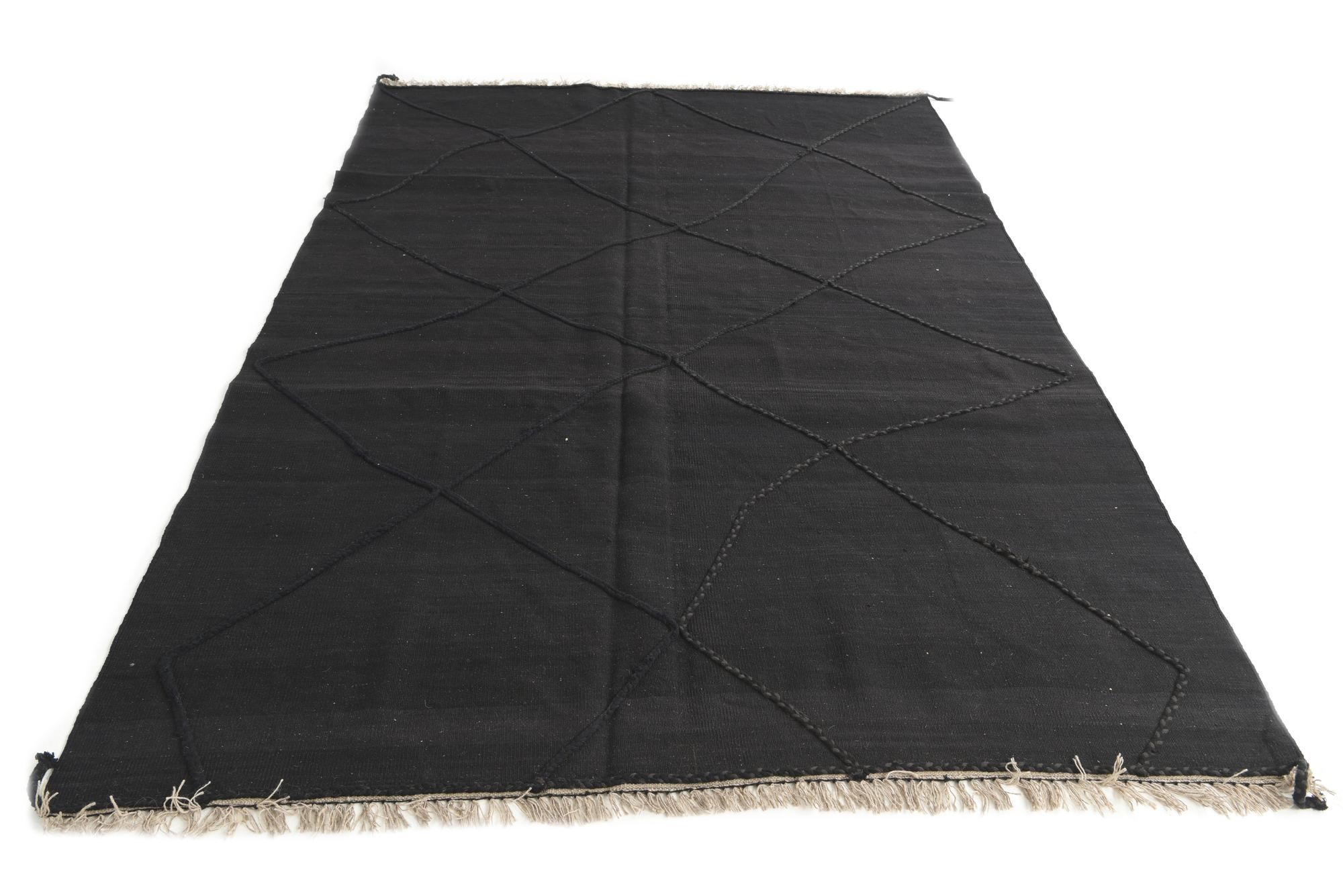 6' 7 x 10' 1 Hand Knotted Moroccan Wool Rug