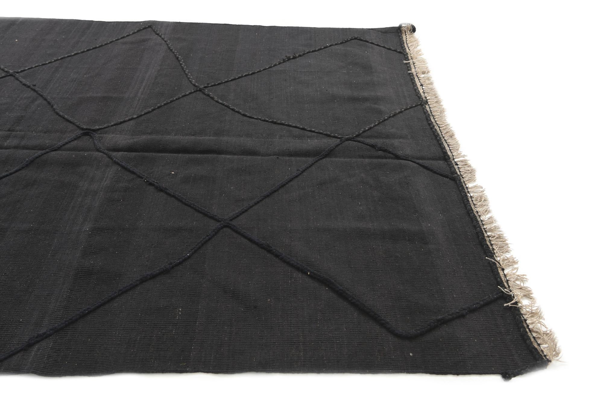 6' 7 x 10' 1 Hand Knotted Moroccan Wool Rug