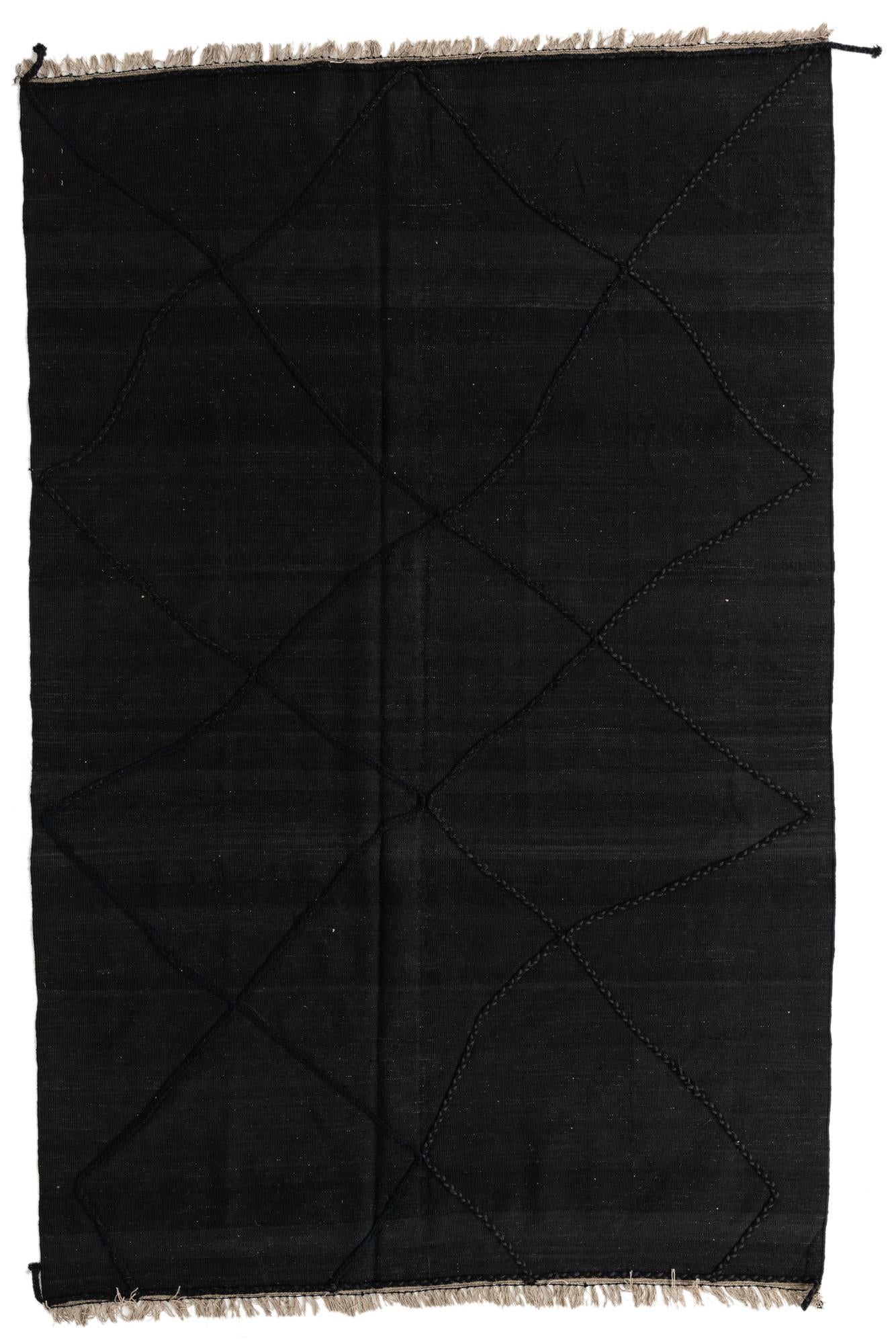 6' 7 x 10' 1 Hand Knotted Moroccan Wool Rug