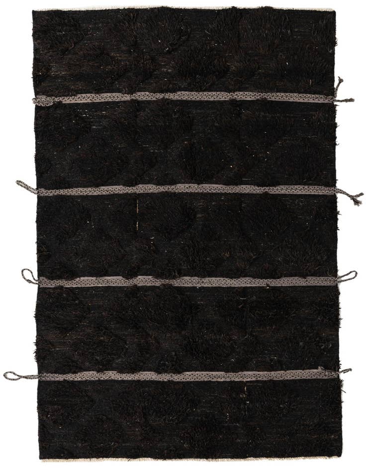 Detail image of 5' 2 x 9' 6 Hand Knotted Moroccan Wool Rug