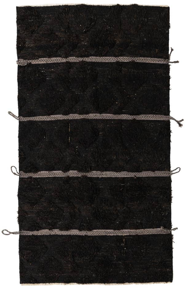 Detail image of 5' 2 x 9' 6 Hand Knotted Moroccan Wool Rug
