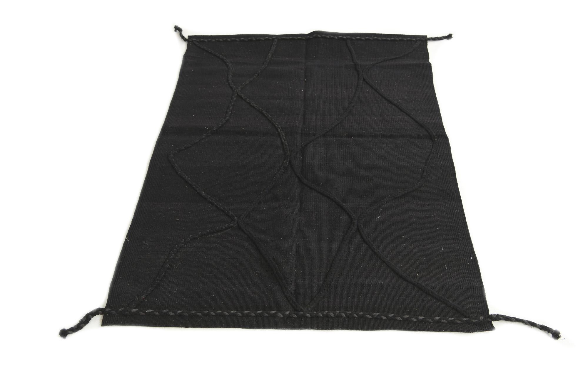 3' 5 x 5' Hand Knotted Moroccan Wool Rug