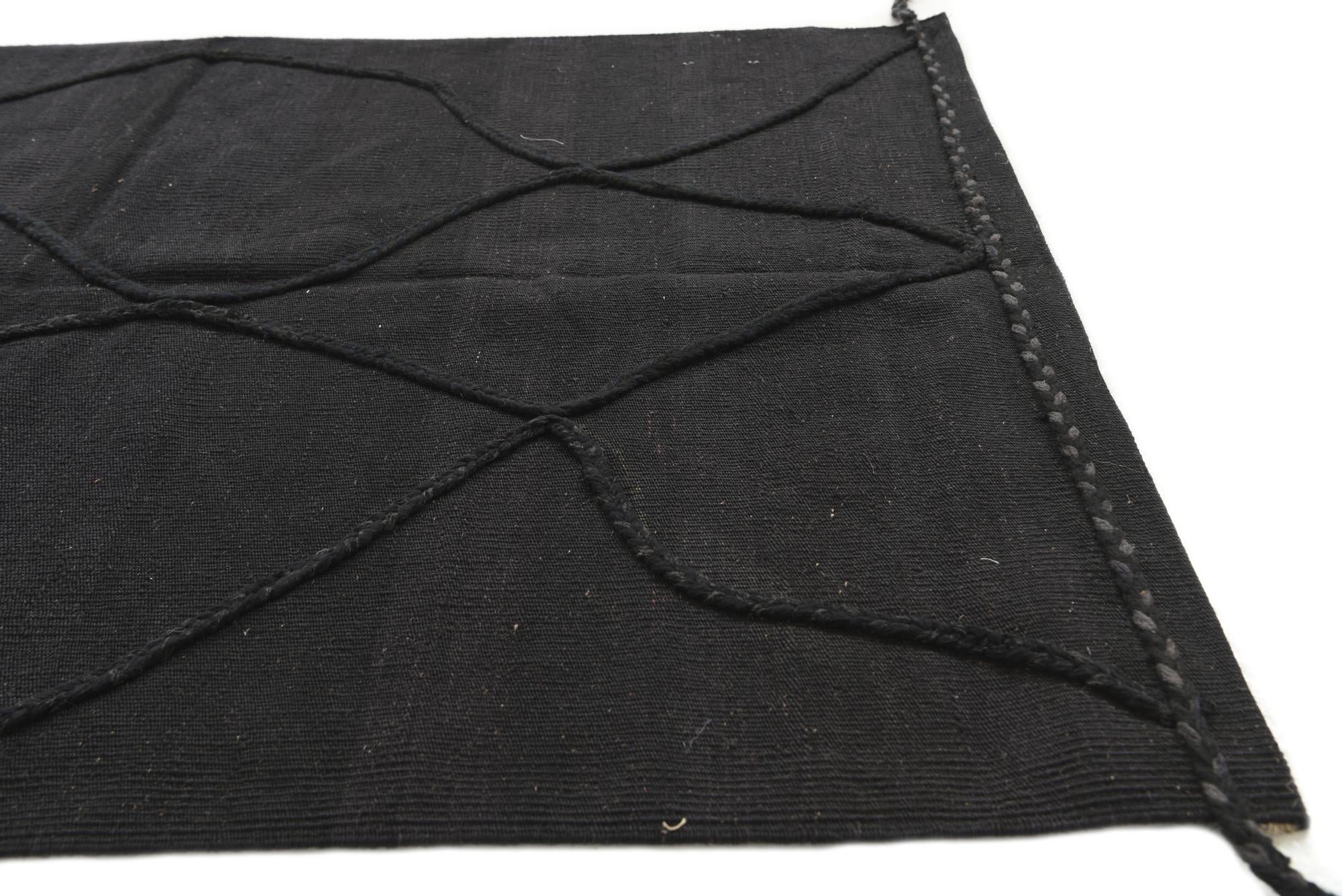 3' 5 x 5' Hand Knotted Moroccan Wool Rug