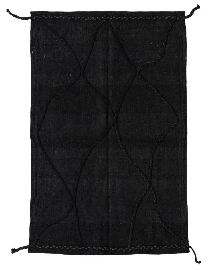 Detail image of 3' 5 x 5' Hand Knotted Moroccan Wool Rug