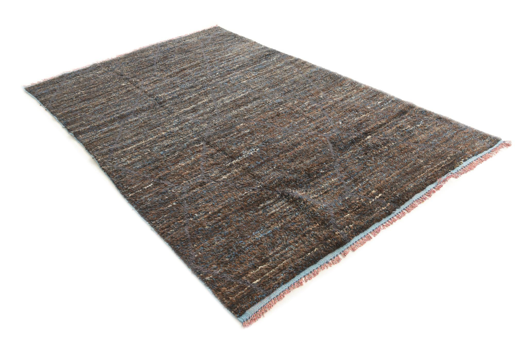 5' 7 x 9' 1 Hand Knotted Moroccan Wool Rug