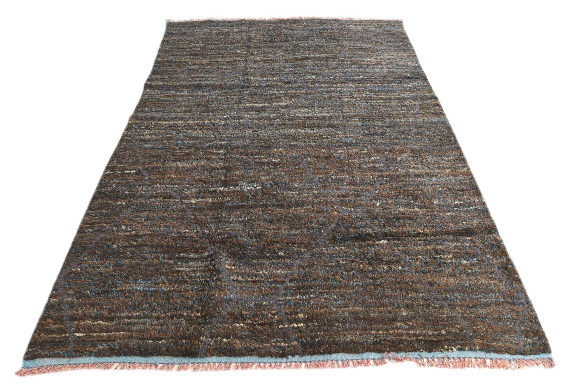 5' 7 x 9' 1 Hand Knotted Moroccan Wool Rug