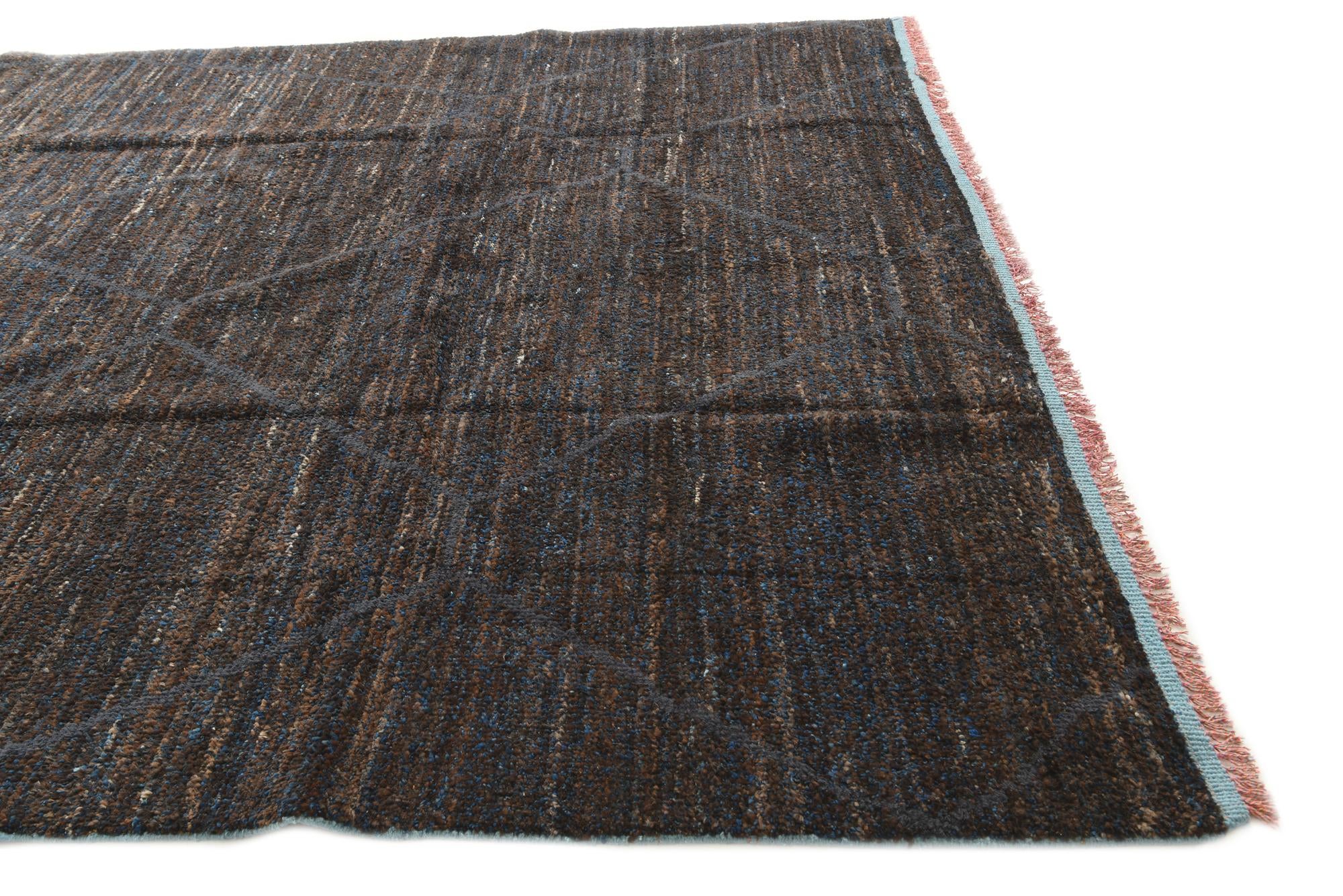 8' 10 x 12' 3 Hand Knotted Moroccan Wool Rug