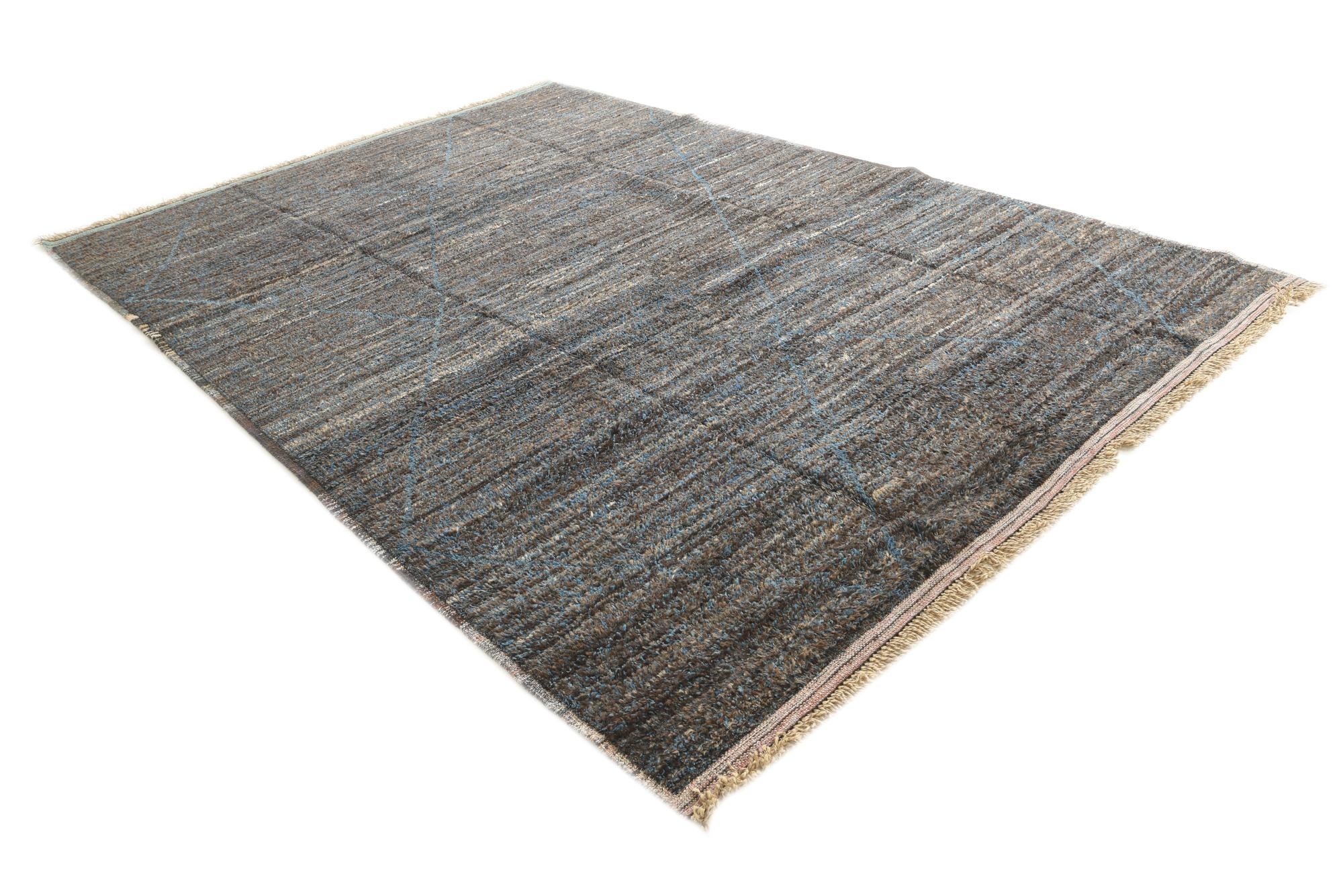 8' 10 x 12' 9 Hand Knotted Moroccan Wool Rug