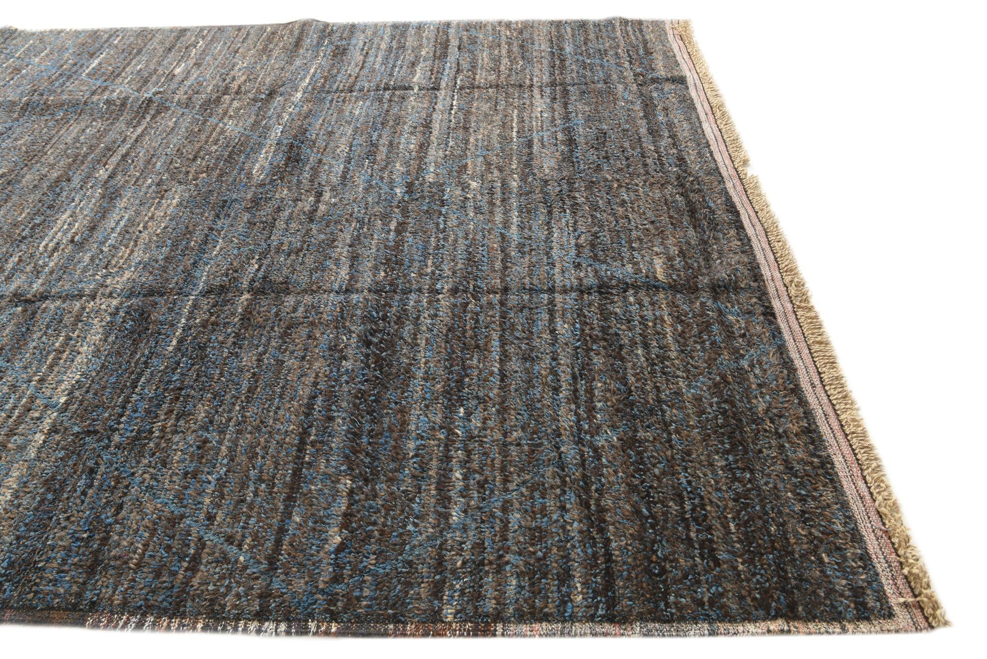 8' 10 x 12' 9 Hand Knotted Moroccan Wool Rug