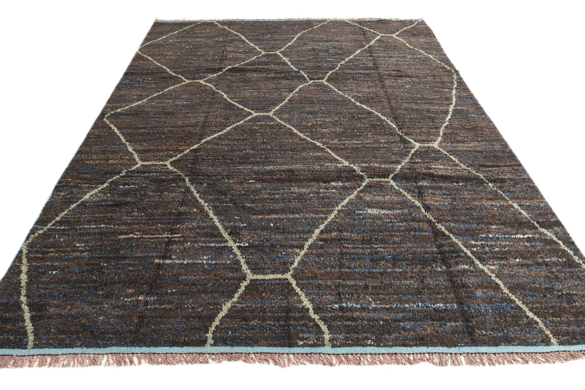 8' x 10' 4 Hand Knotted Moroccan Wool Rug