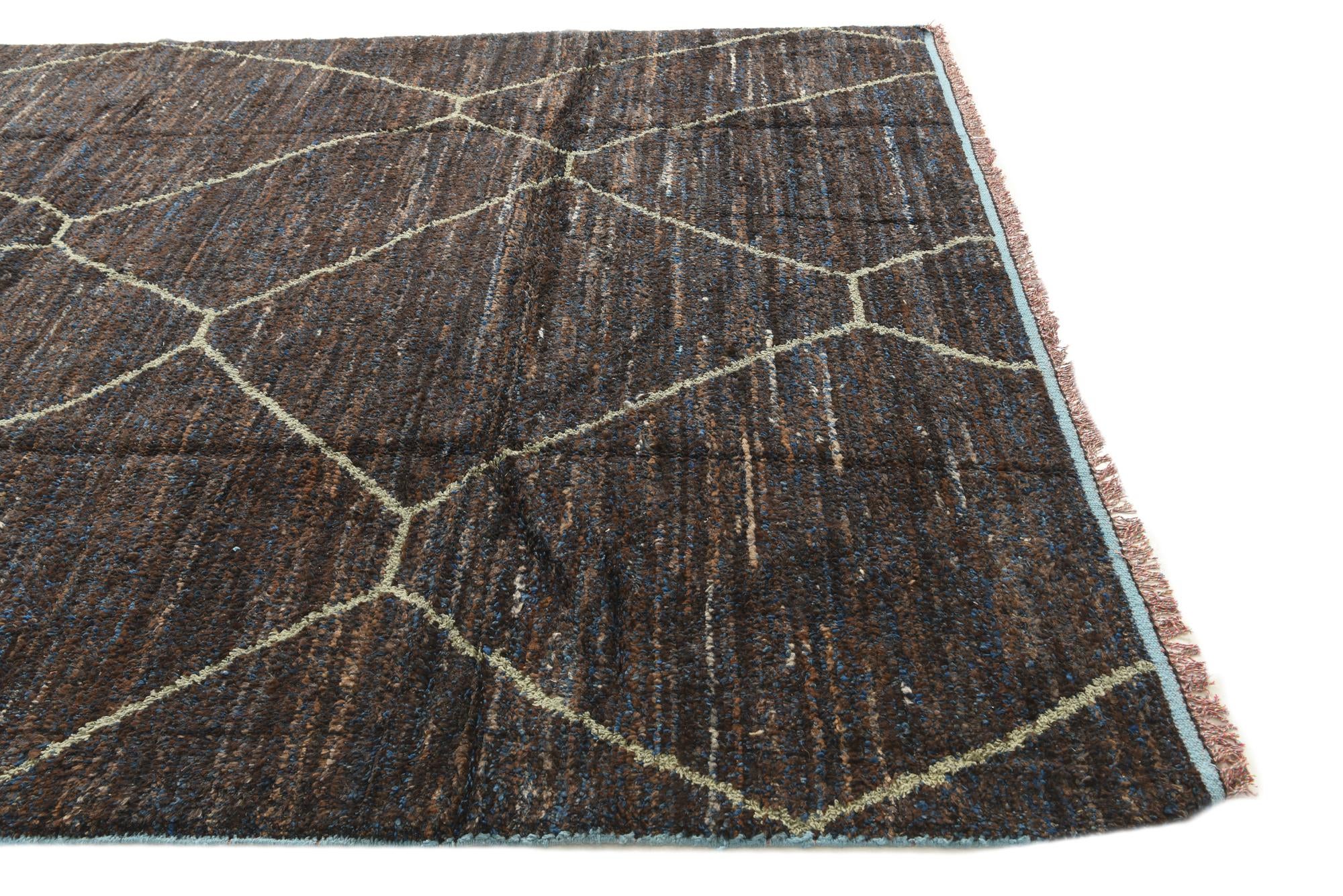 8' x 10' 4 Hand Knotted Moroccan Wool Rug