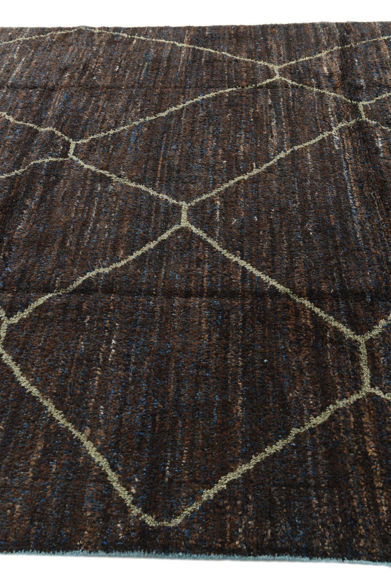 8' x 10' 4 Hand Knotted Moroccan Wool Rug