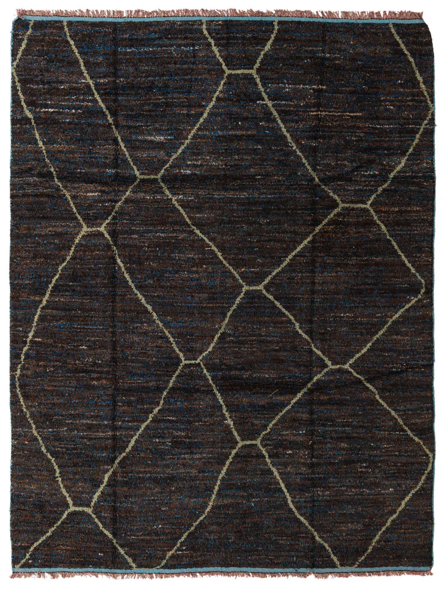 8' x 10' 4 Hand Knotted Moroccan Wool Rug