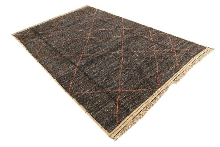 Detail image of 6' 2 x 9' 4 Hand Knotted Moroccan Wool Rug