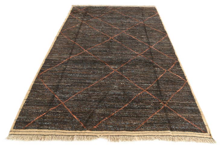 Detail image of 6' 2 x 9' 4 Hand Knotted Moroccan Wool Rug