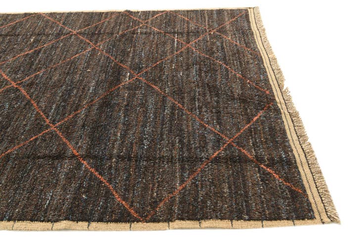 Detail image of 6' 2 x 9' 4 Hand Knotted Moroccan Wool Rug
