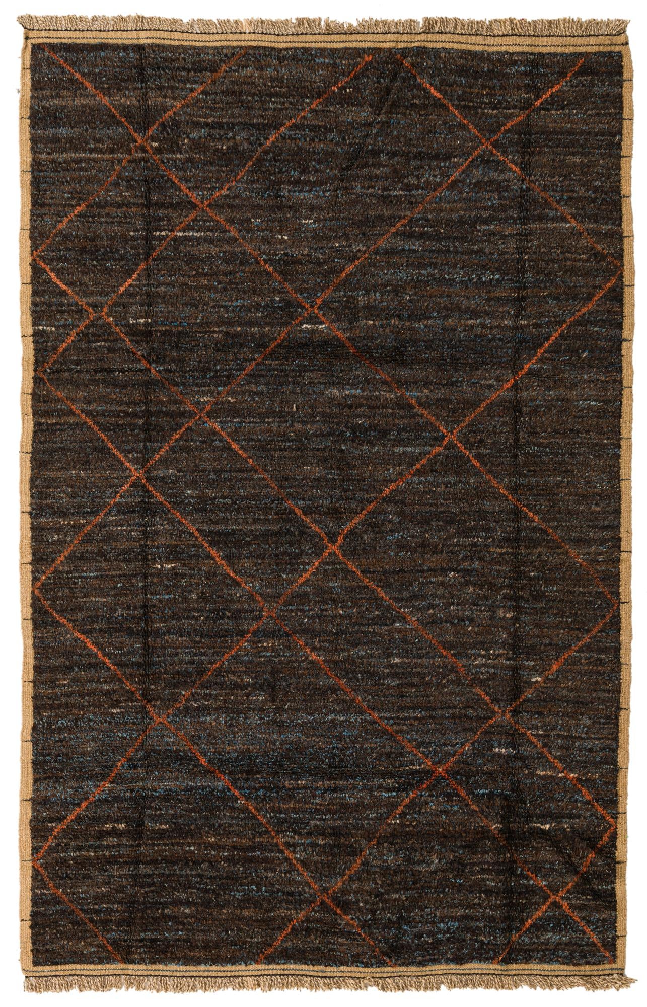 6' 2 x 9' 4 Hand Knotted Moroccan Wool Rug