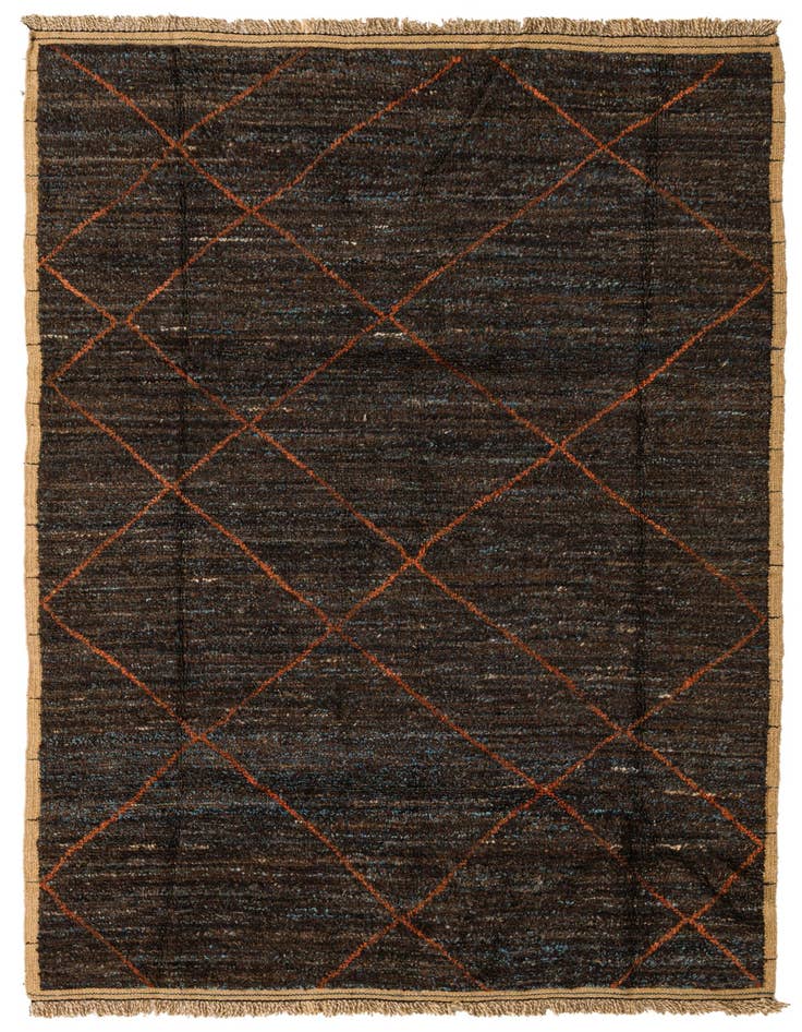 Detail image of 6' 2 x 9' 4 Hand Knotted Moroccan Wool Rug