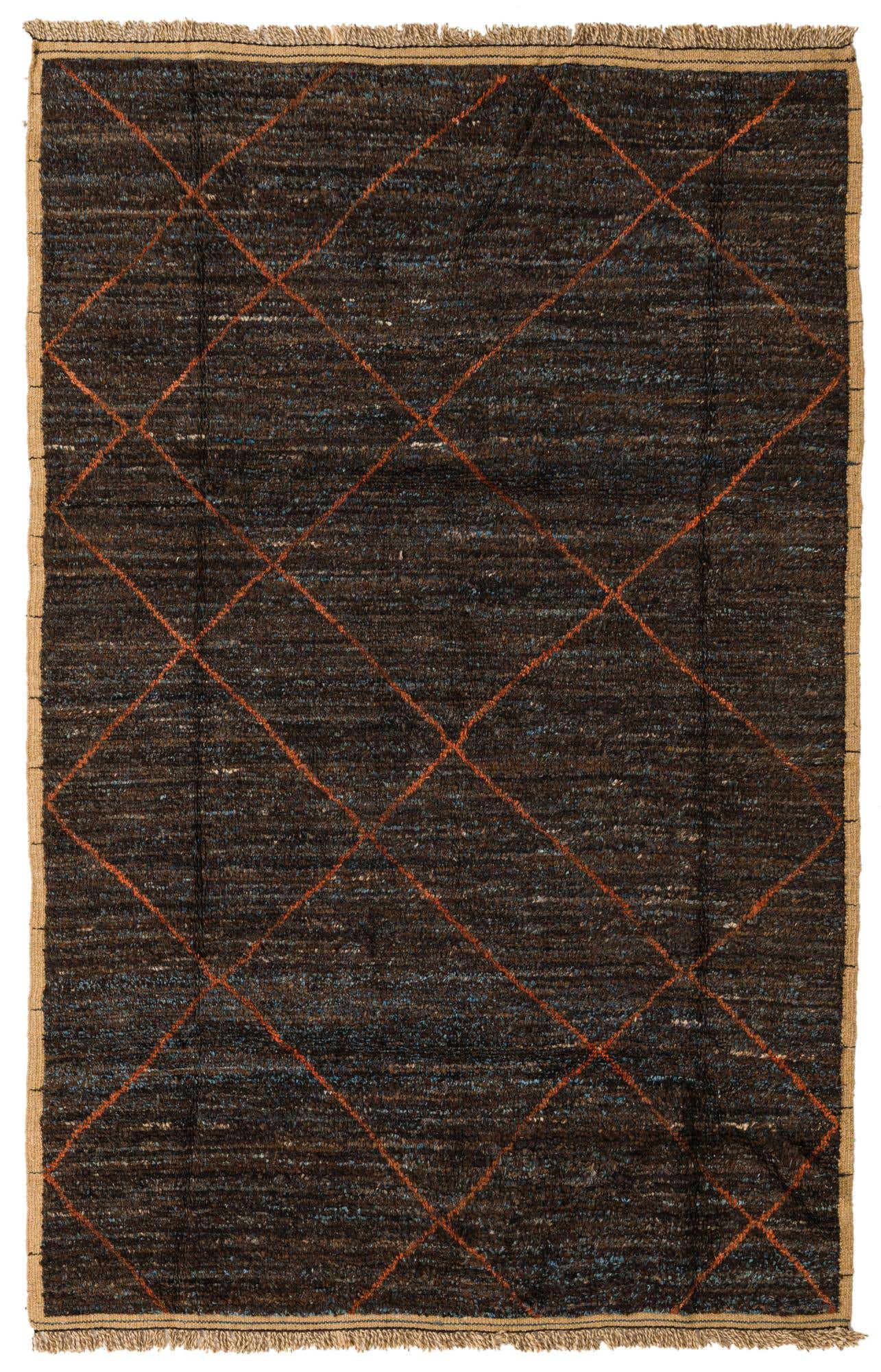 6' 2 x 9' 4 Hand Knotted Moroccan Wool Rug
