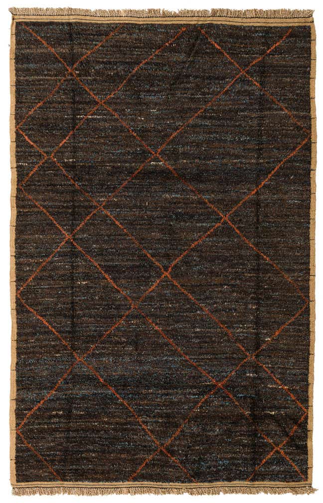6' 2 x 9' 4 Hand Knotted Moroccan Wool Rug