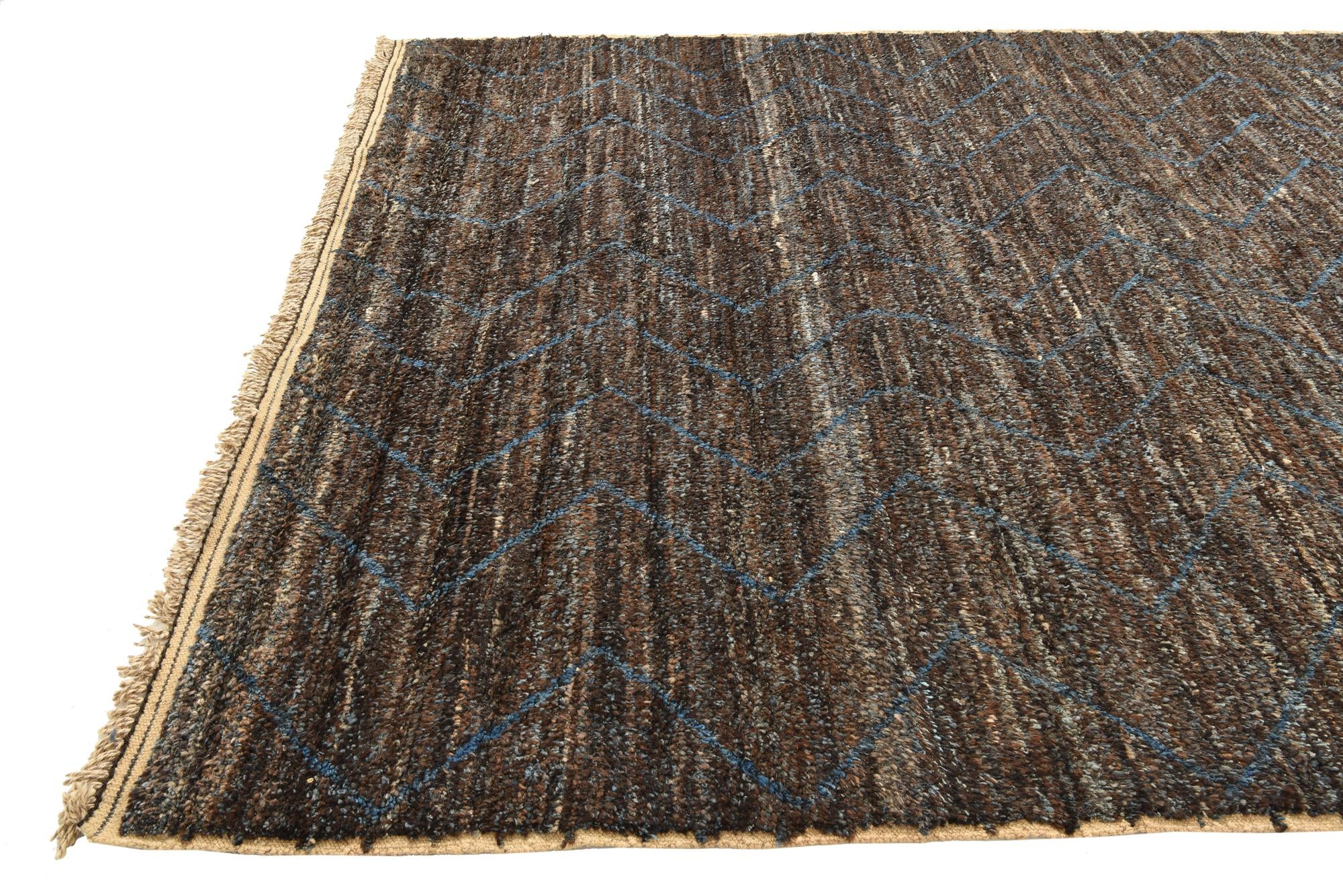 8' 5 x 10' 9 Hand Knotted Moroccan Wool Rug