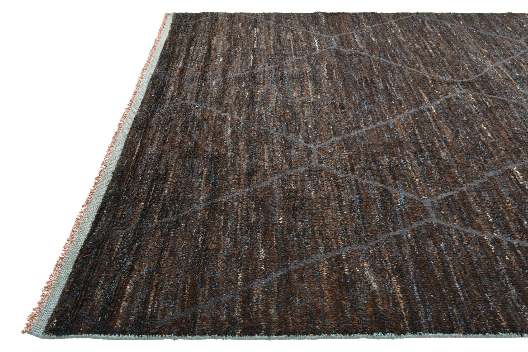 8' 10 x 12' 8 Hand Knotted Moroccan Wool Rug