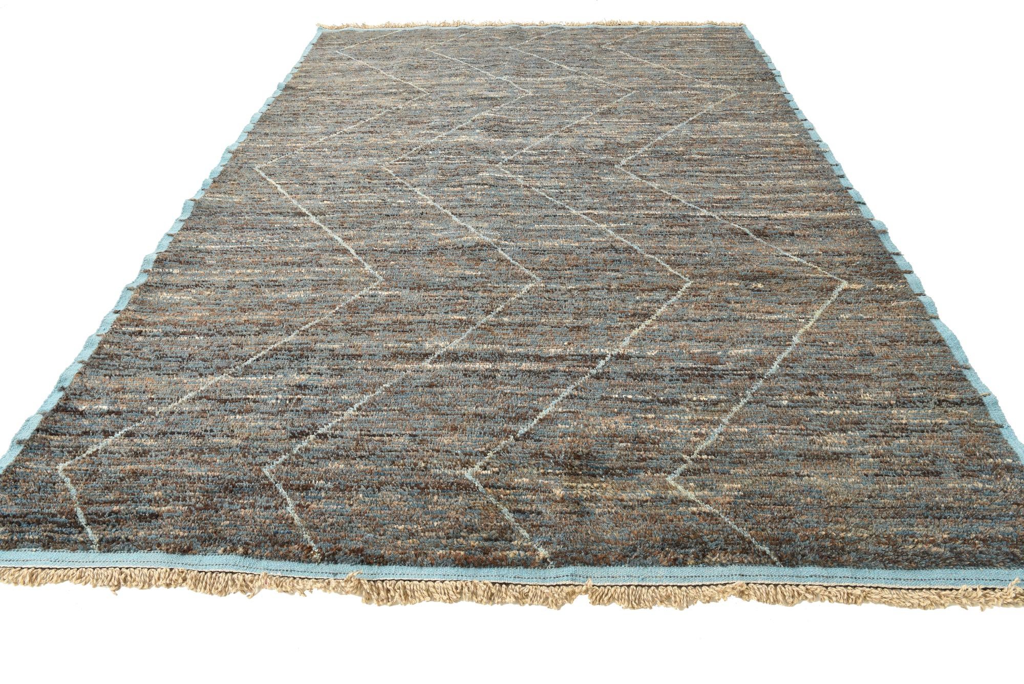 265cm x 385cm anudado a mano marroquí Alfombra Lana