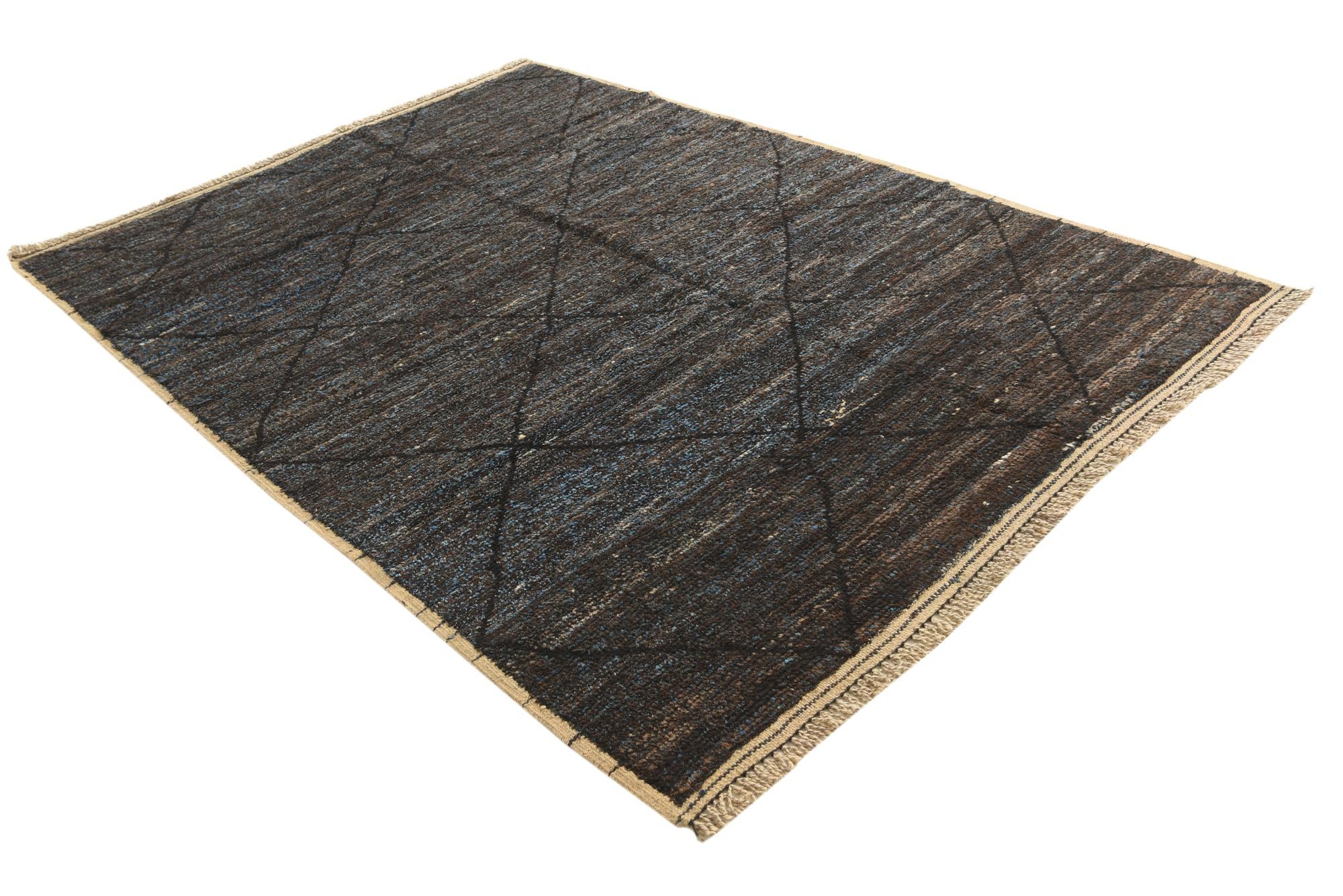 6' 6 x 9' 1 Hand Knotted Moroccan Wool Rug