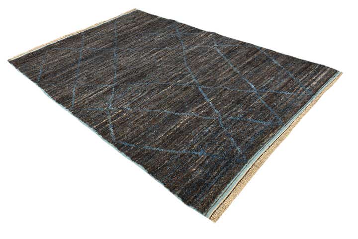 6' x 9' 4 Hand Knotted Moroccan Wool Rug