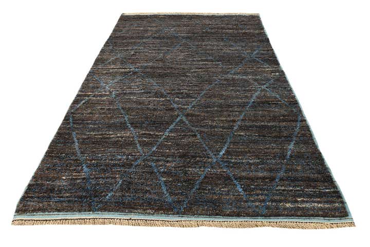 6' x 9' 4 Hand Knotted Moroccan Wool Rug
