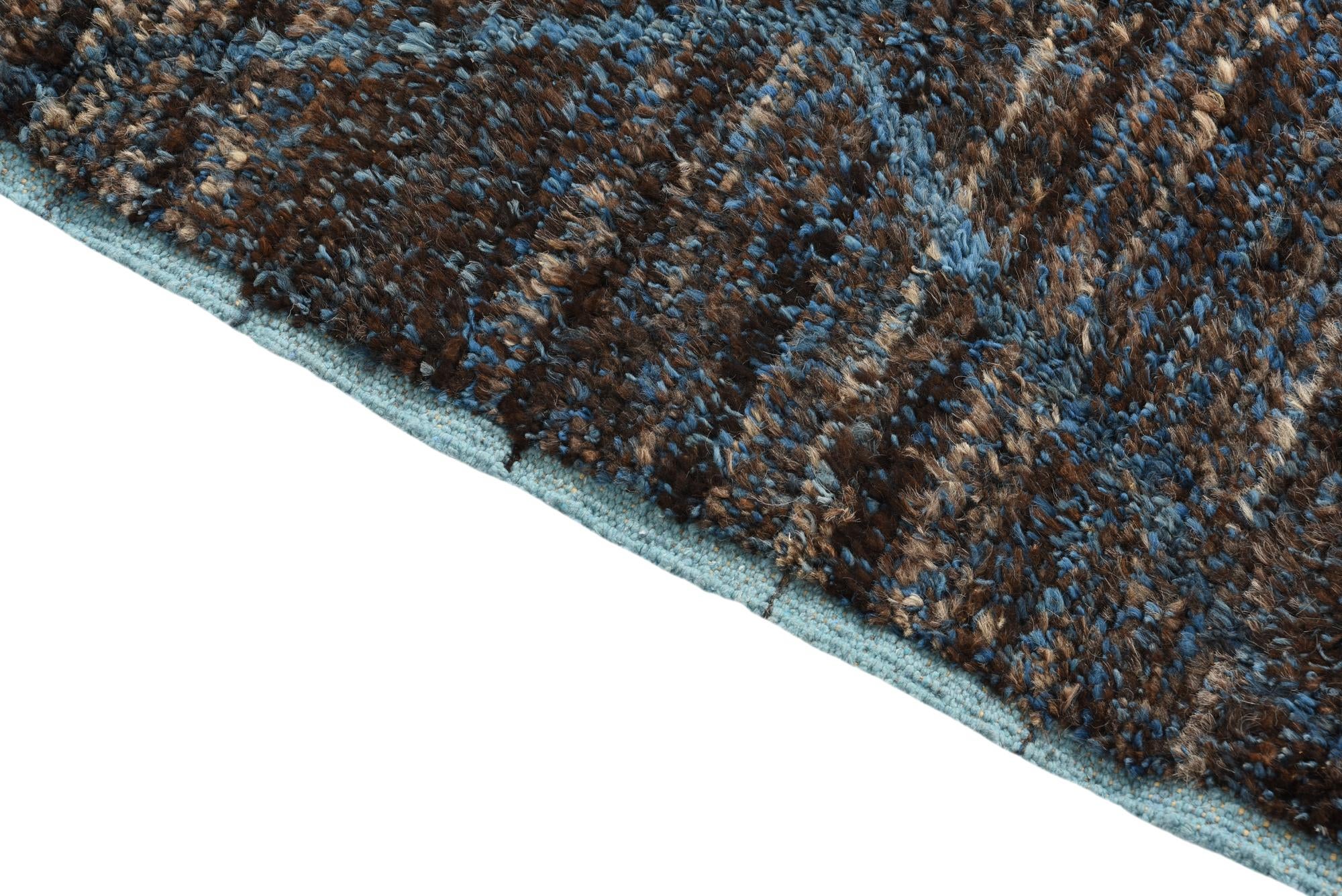 6' x 9' 4 Hand Knotted Moroccan Wool Rug