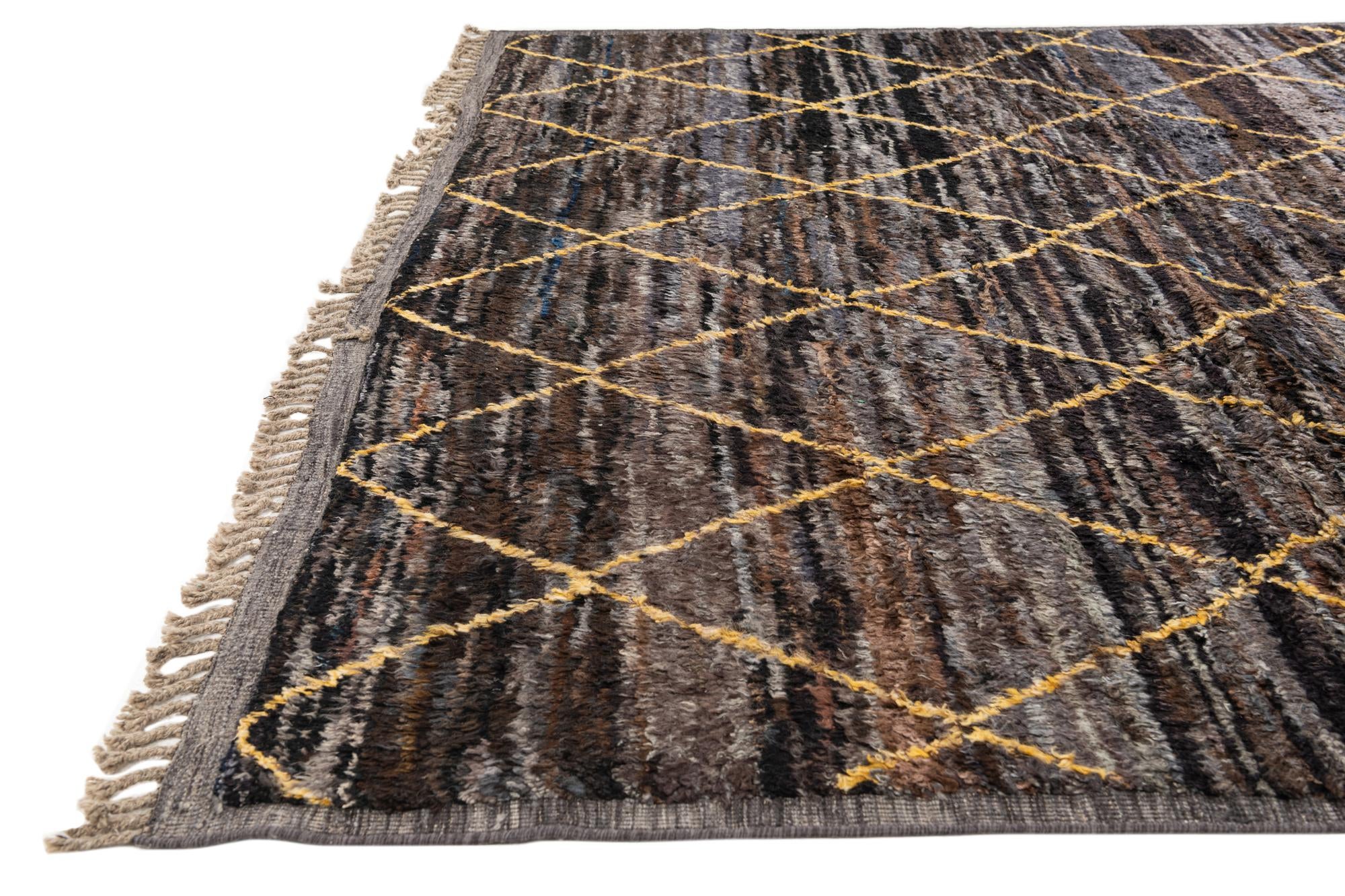 8' 6 x 11' 3 Hand Knotted Moroccan Wool Rug
