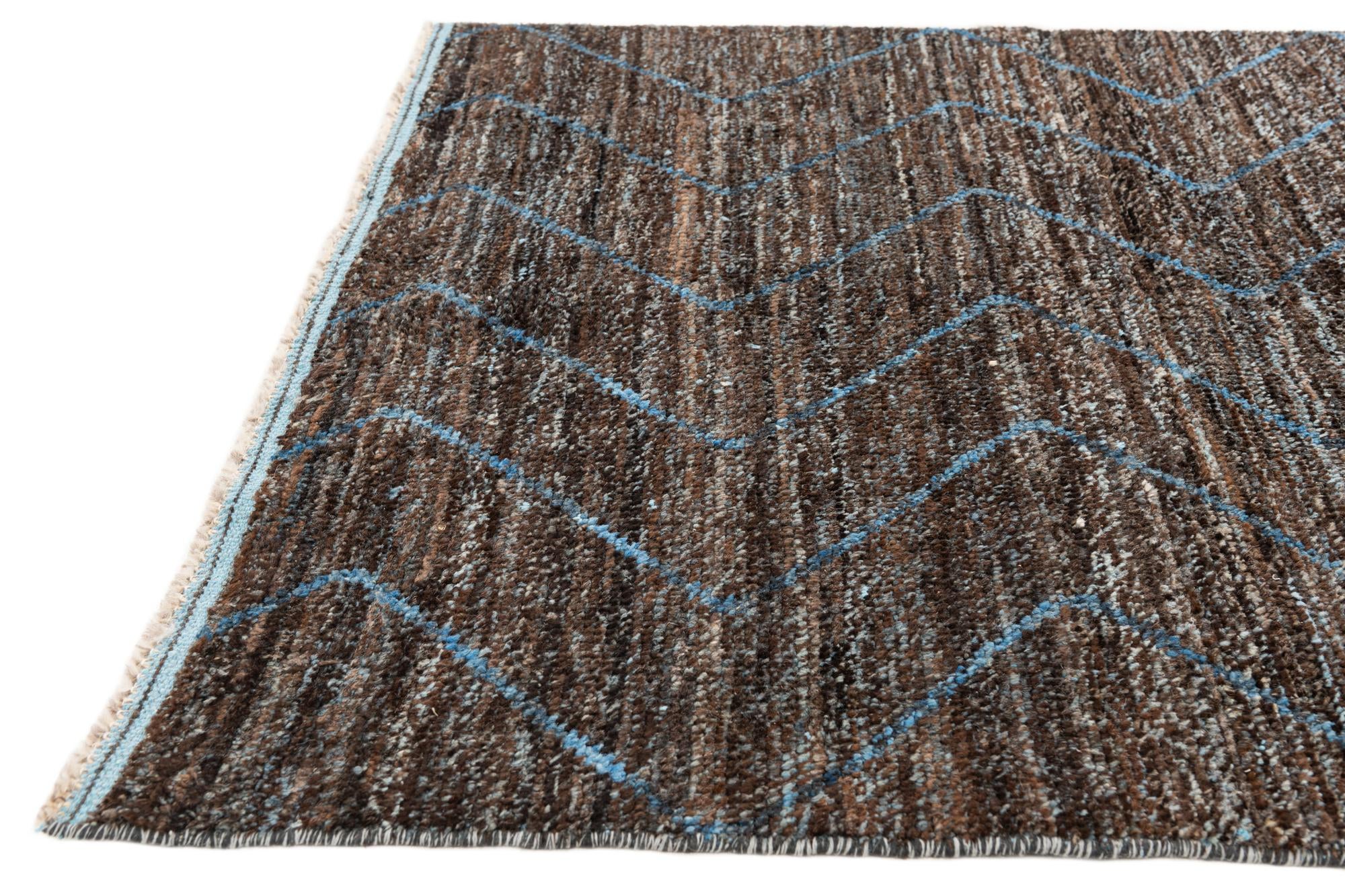 5' 1 x 8' 3 Hand Knotted Moroccan Wool Rug