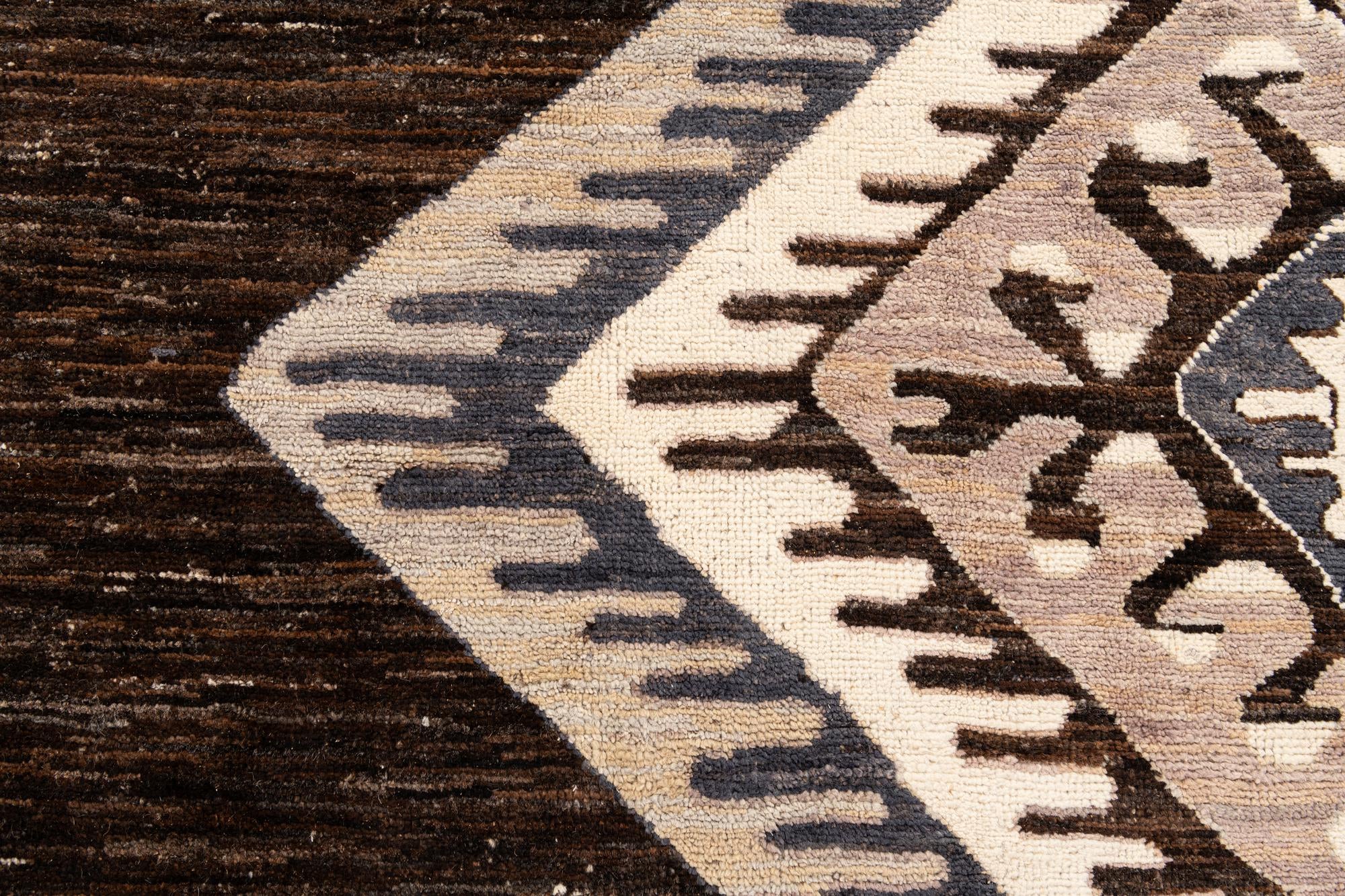 9' 10 x 13' 8 Hand Knotted Moroccan Wool Rug