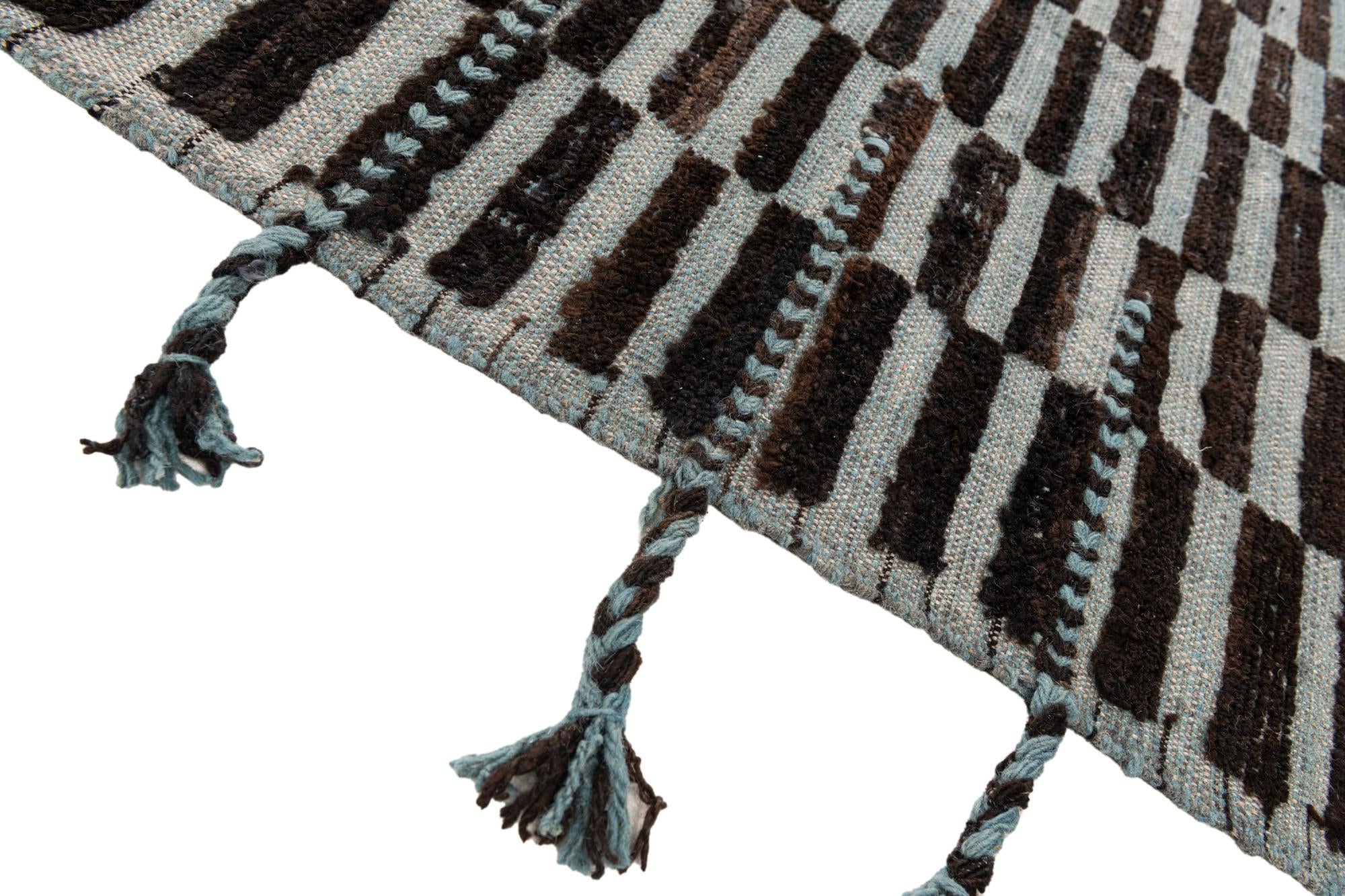 8' 1 x 10' 3 Hand Knotted Moroccan Wool Rug