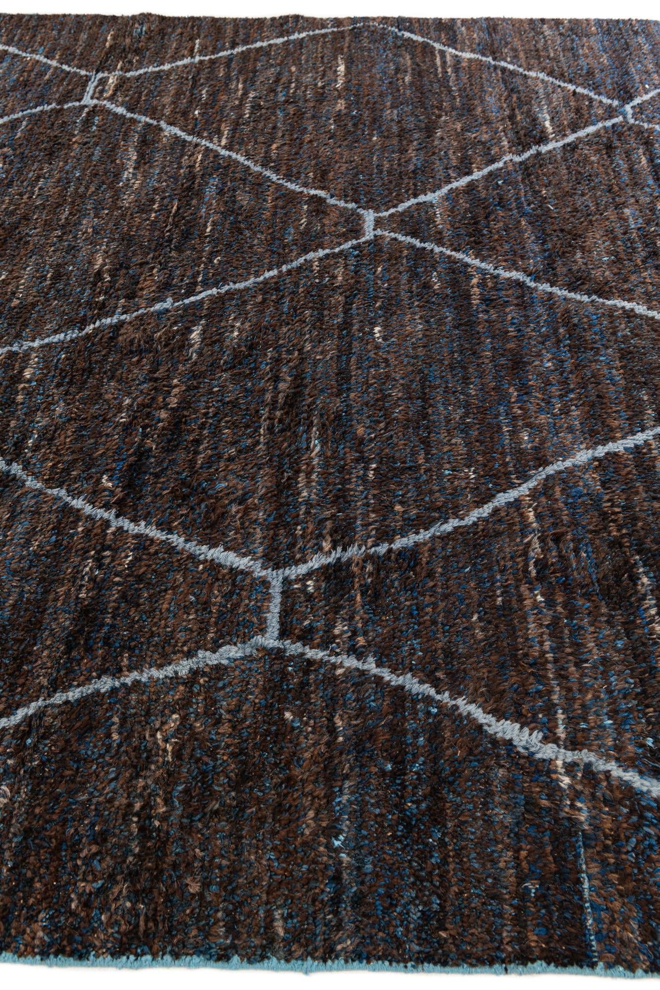 8' 8 x 13' 2 Hand Knotted Moroccan Wool Rug
