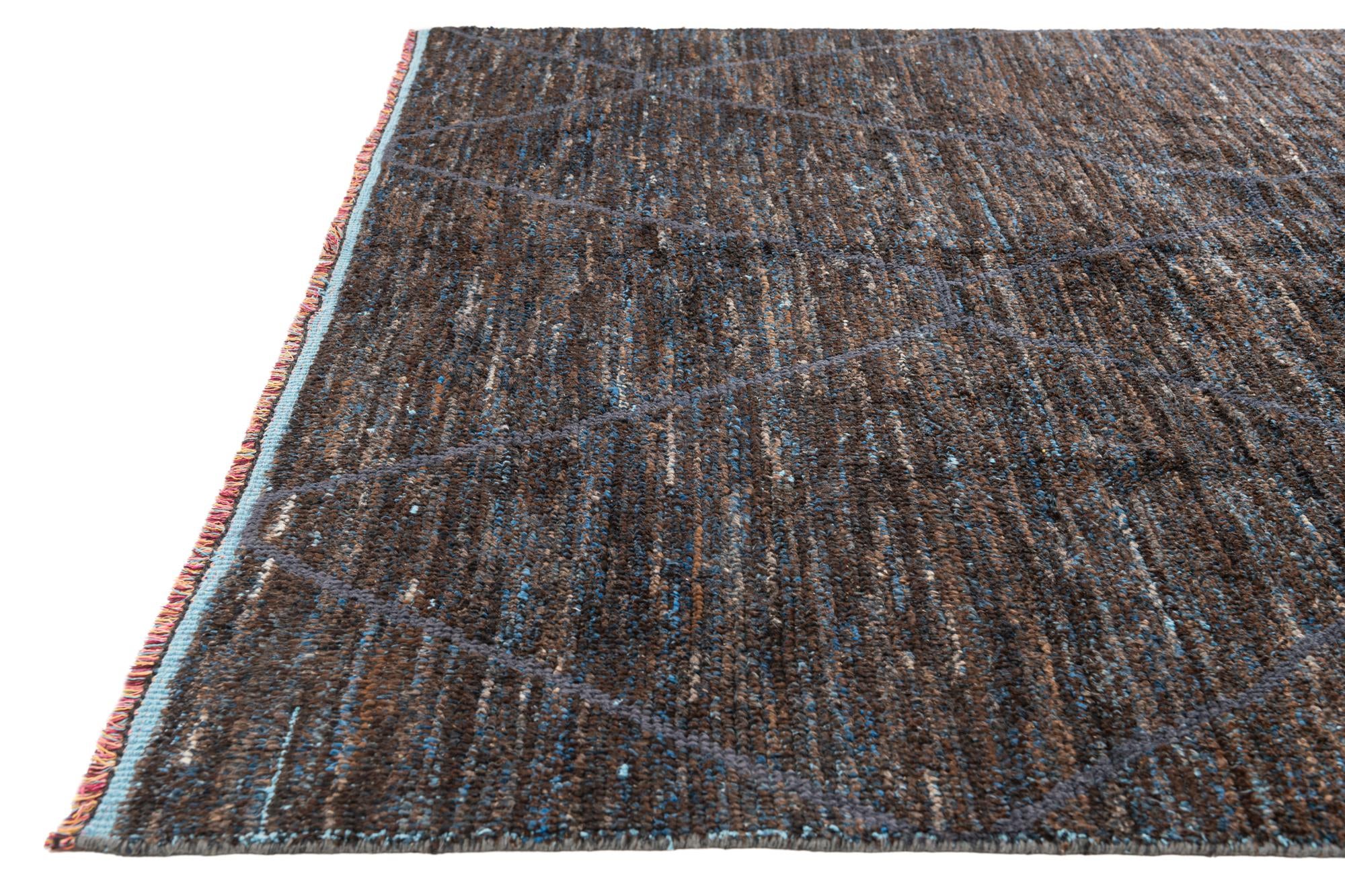 7' 10 x 10' 2 Hand Knotted Moroccan Wool Rug