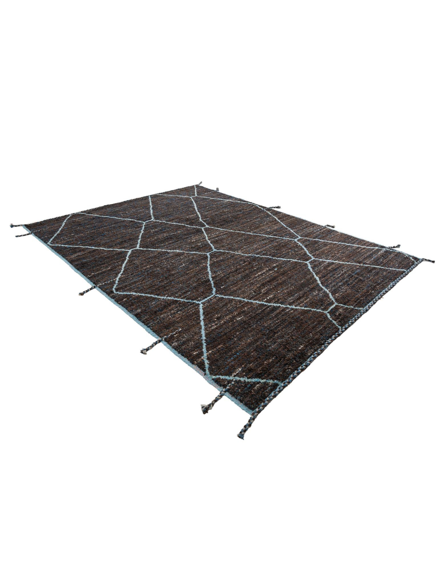 8' x 10' 2 Hand Knotted Moroccan Wool Rug