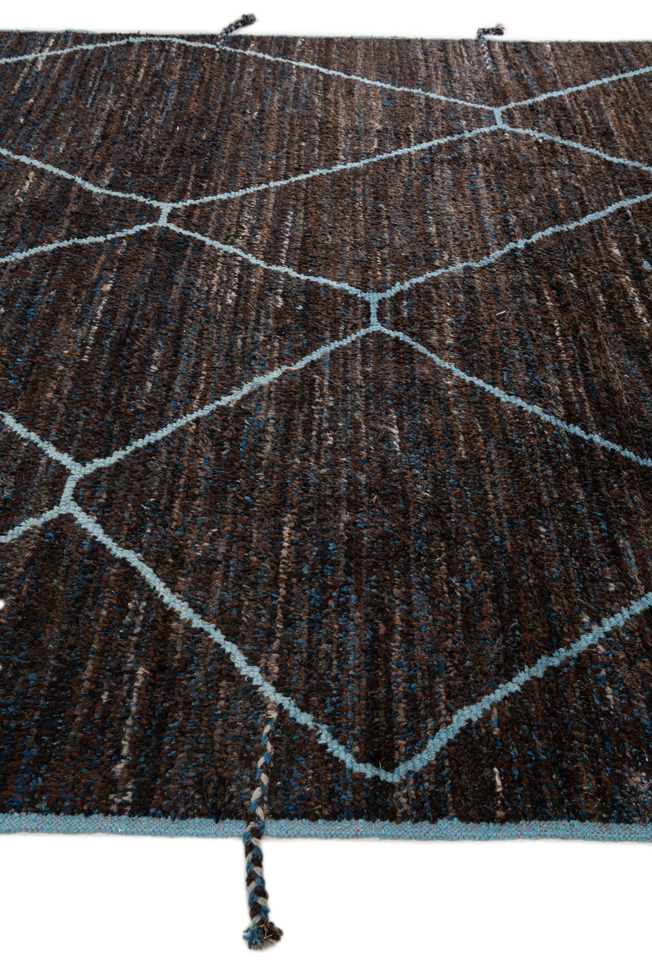 8' x 10' 2 Hand Knotted Moroccan Wool Rug