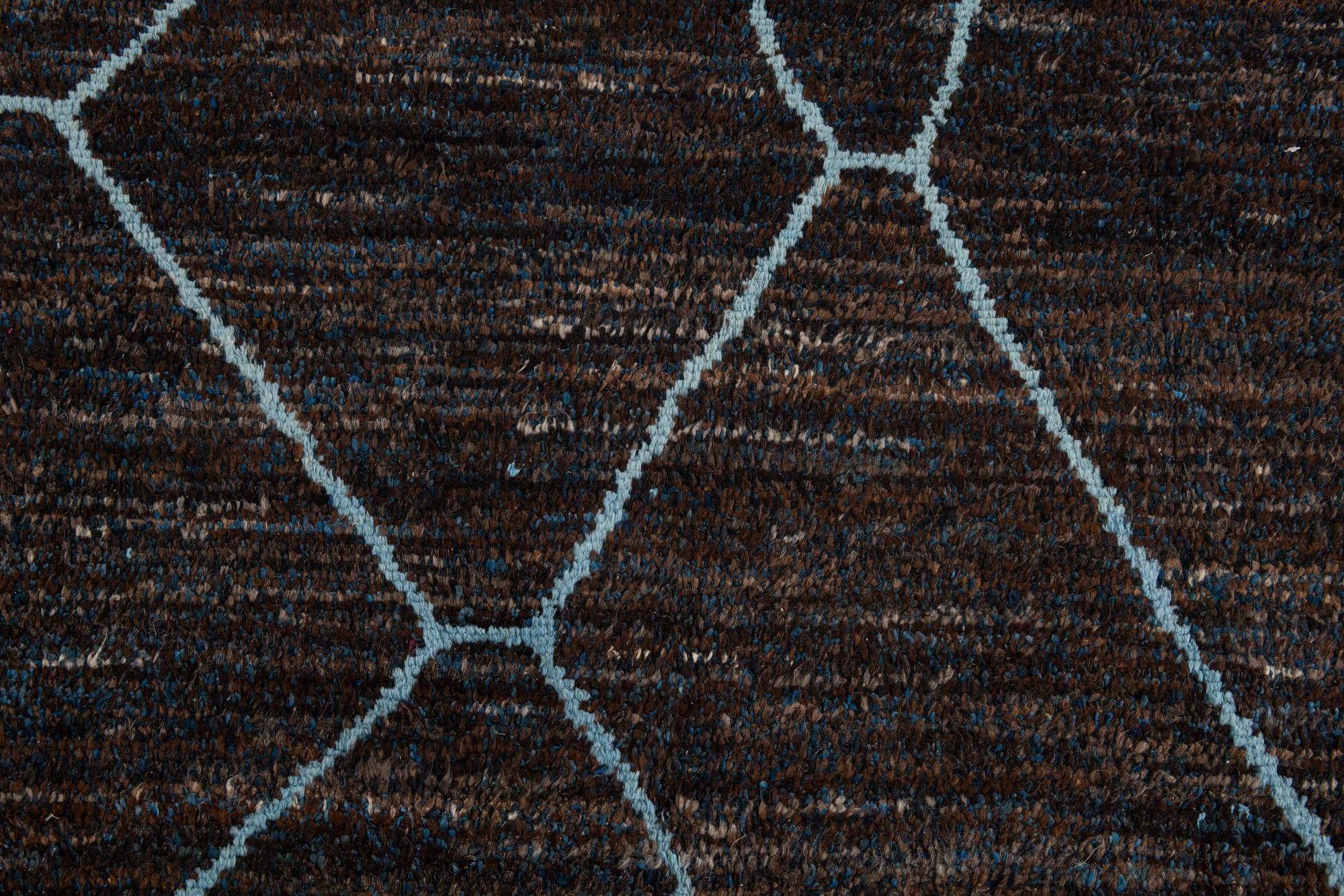 8' x 10' 2 Hand Knotted Moroccan Wool Rug