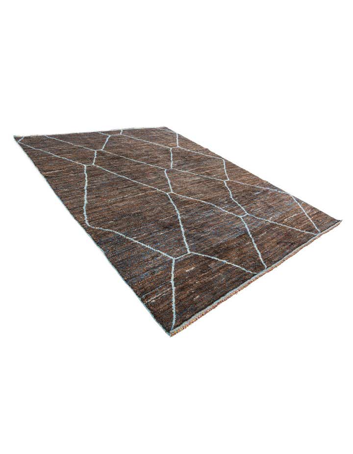 8' x 10' 3 Hand Knotted Moroccan Wool Rug