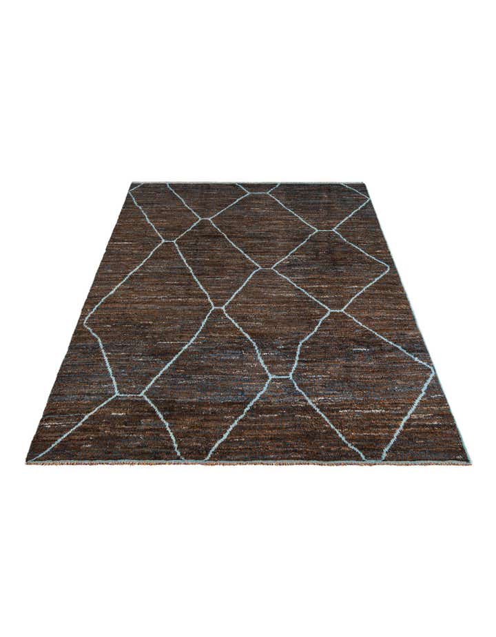 8' x 10' 3 Hand Knotted Moroccan Wool Rug