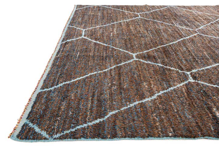 8' x 10' 3 Hand Knotted Moroccan Wool Rug