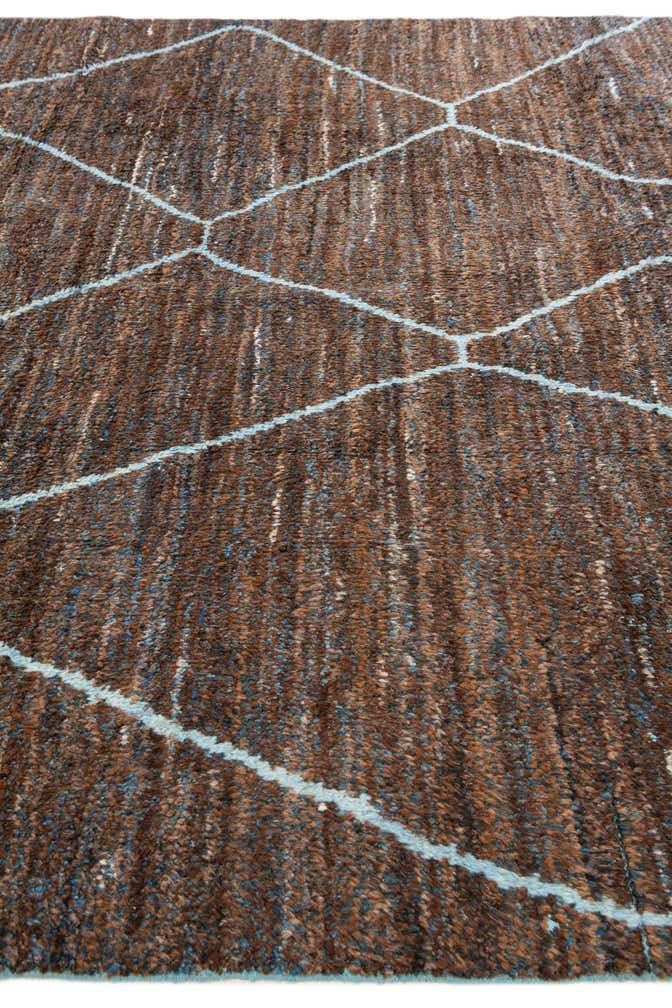 8' x 10' 3 Hand Knotted Moroccan Wool Rug